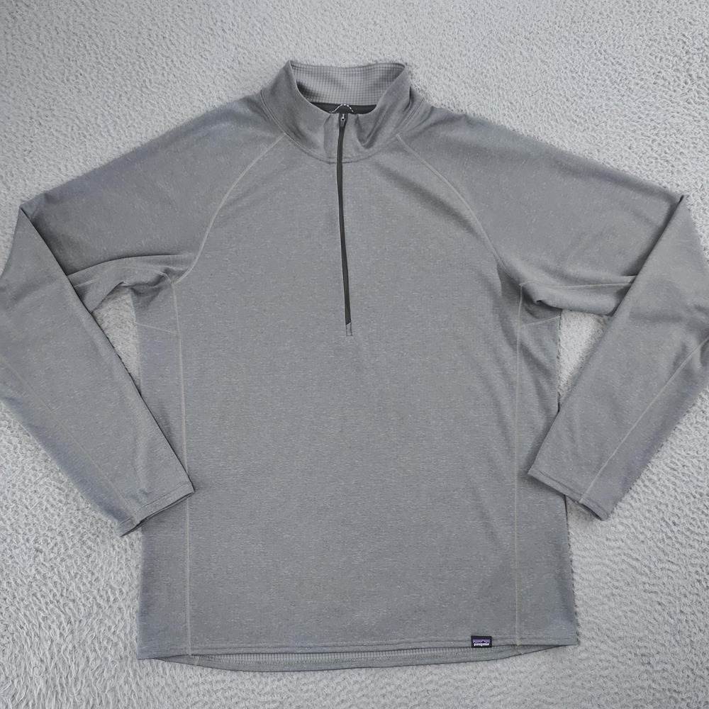 Patagonia Capilene Midweight Shirt Mens XL Gray Quarter Zip Baselayer Pullover